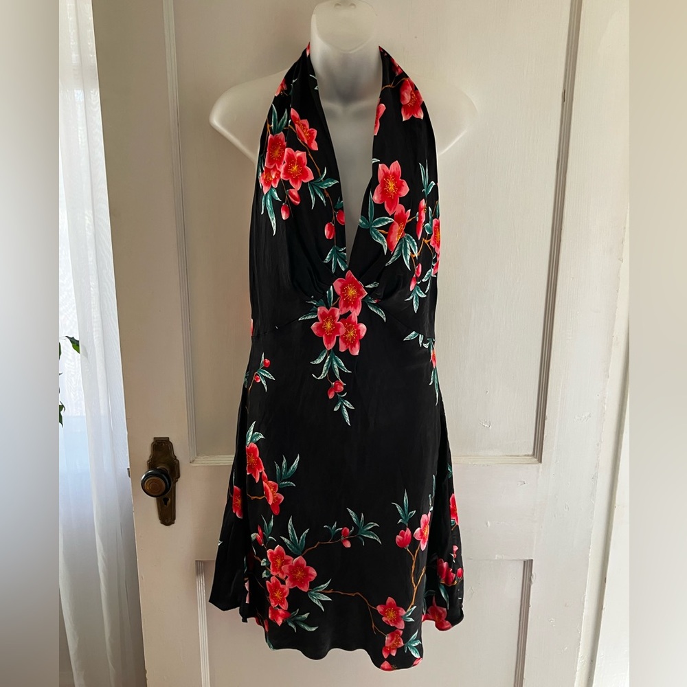 Vintage gold label. Victoria’s Secret Black Halter Dress